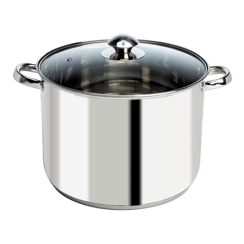 Ecolution Stainless Steel Stock Pot, Encapsulated Induction Ready Cooking Pot with Glass Lid, Oven Safe, Dishwasher Safe Soup Pot, 8-Quart - Image 1
